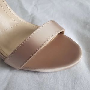 taylor champagne satin ankle strap heels